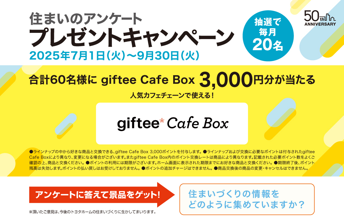 住まいのアンケート プレゼントキャンペーン