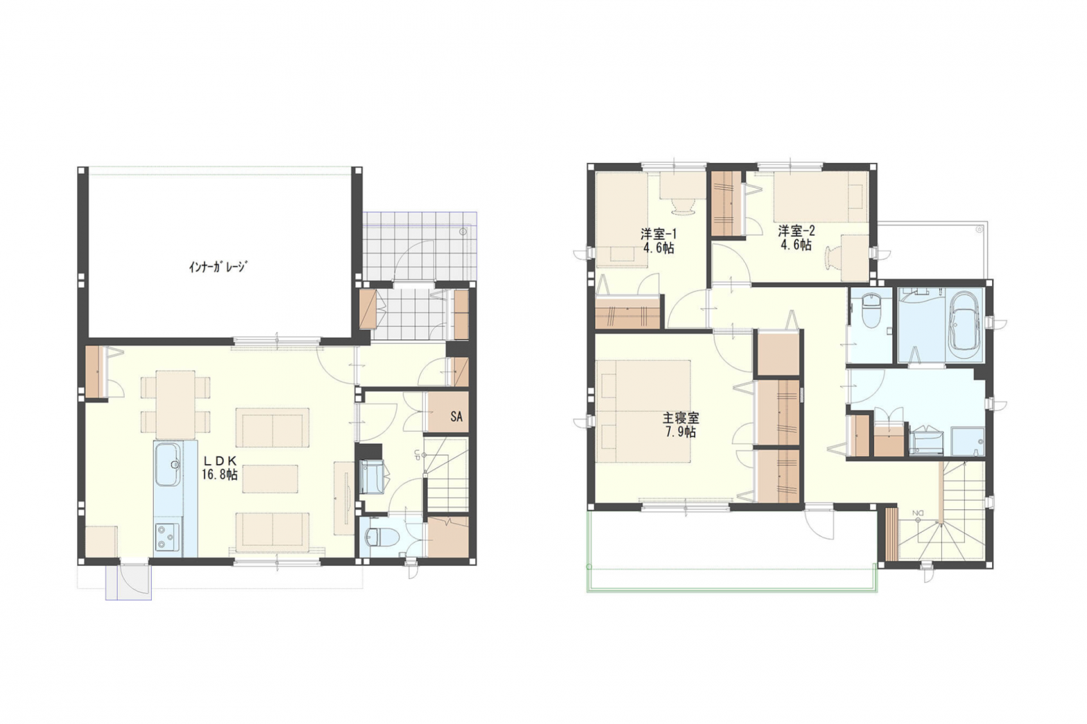 【実例&間取り図付き】ガレージハウスの広さと費用相場、失敗しない間取りのコツ | home tag | 住宅・ハウスメーカーのトヨタホーム
