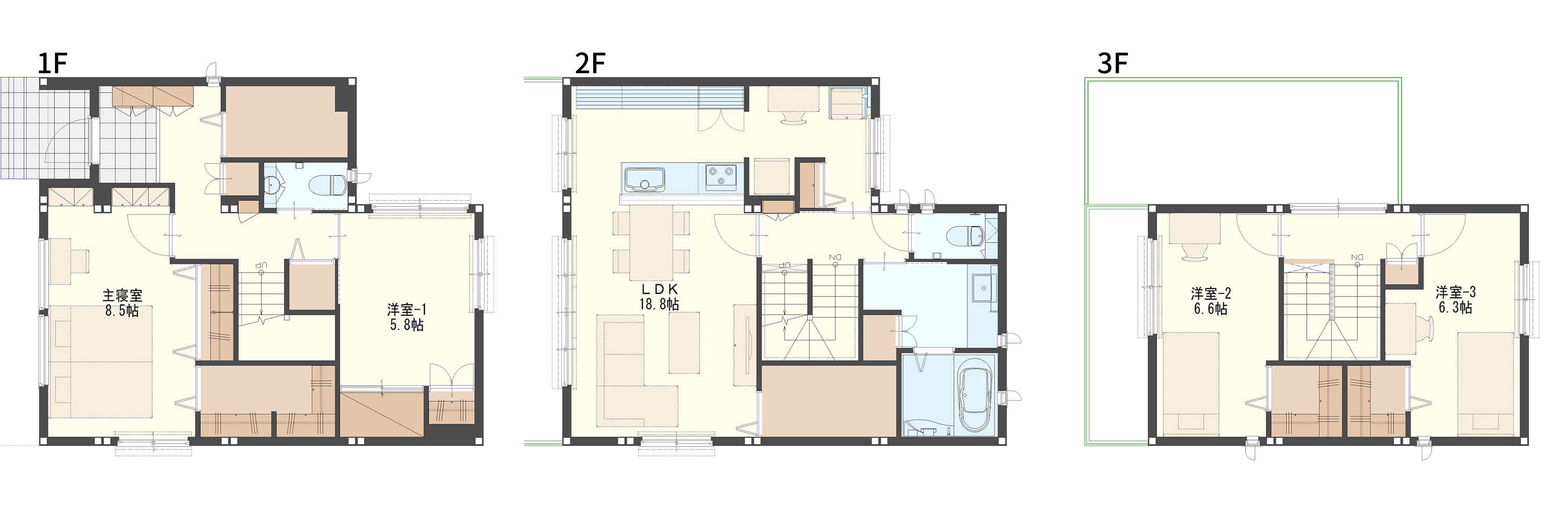 30坪の土地に3階建て、どんな間取りになる?実例から家づくりのポイントを解説! | home tag | 住宅・ハウスメーカーのトヨタホーム