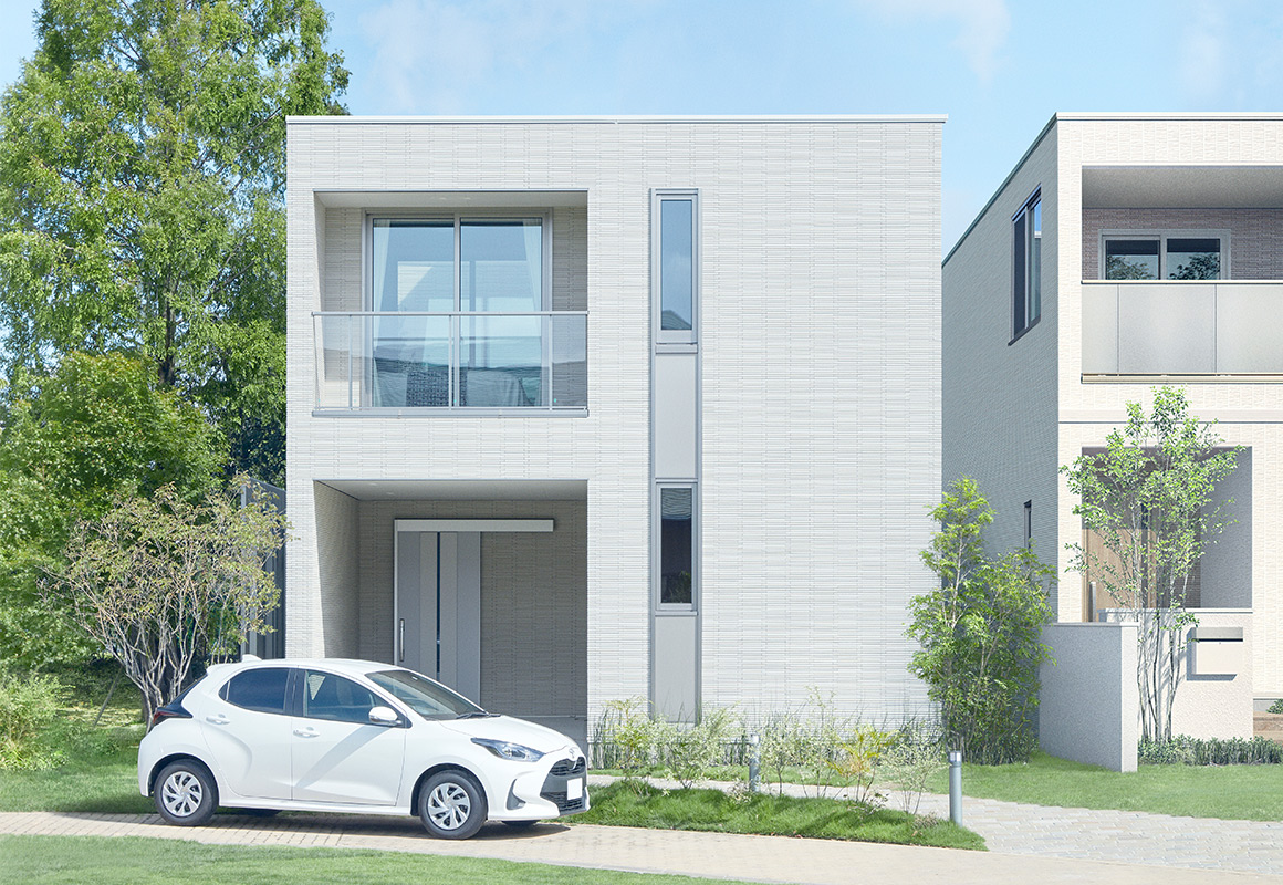 シンプルモダンな注文住宅の外観画像