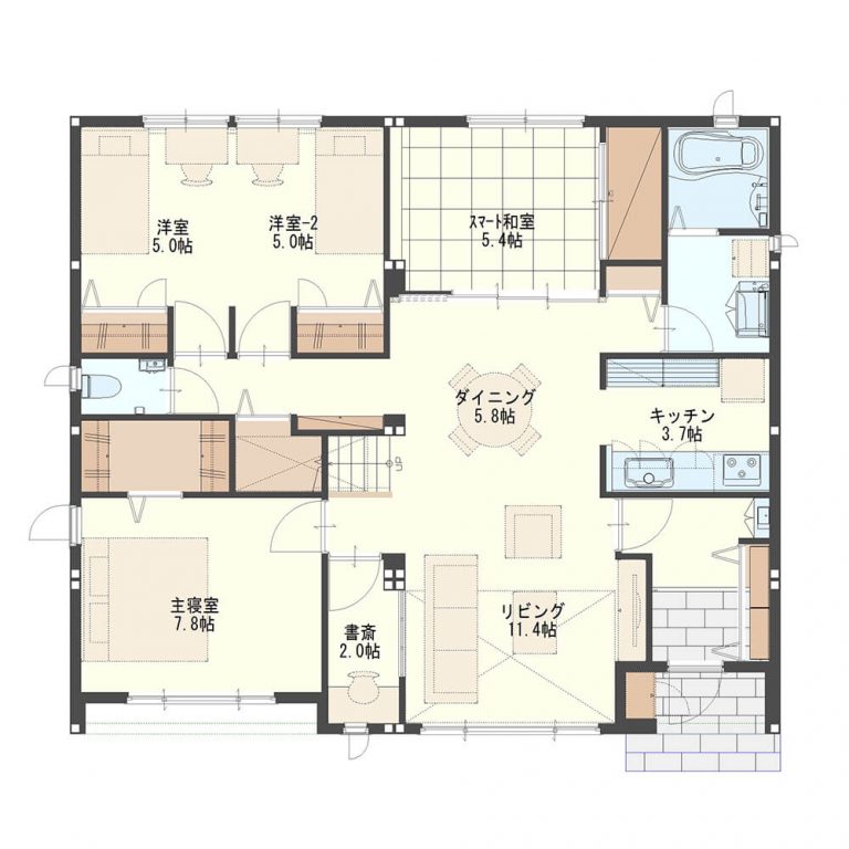 【30~40坪台】おしゃれで暮らしやすい平屋間取り実例集!スキップフロア・中庭・収納アイデアも紹介 | home tag | 住宅・ハウス ...