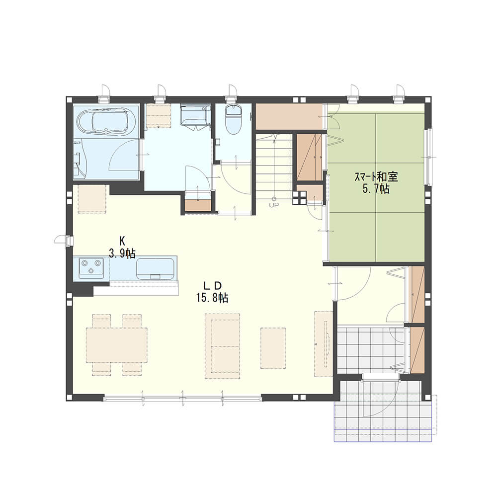 【36.3坪】2in1ルーム設計の子ども部屋がある2階建て