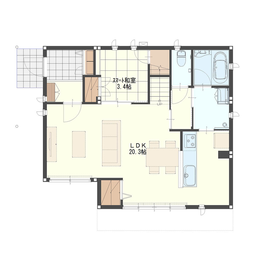【36.0坪】対面キッチン＆回遊動線で家事楽な2階建て