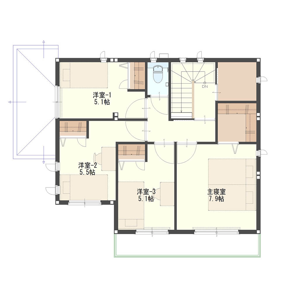 【36.0坪】対面キッチン＆回遊動線で家事楽な2階建て
