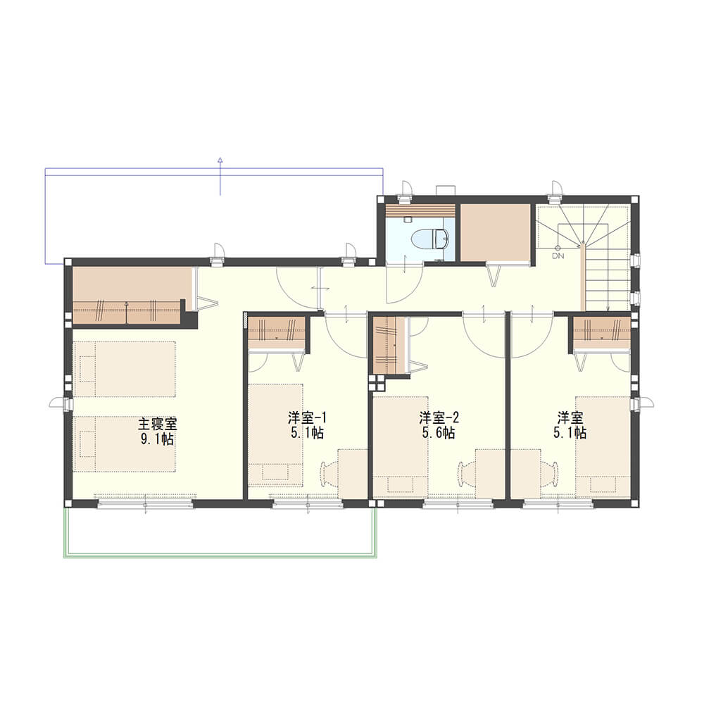 【38.9坪】全部屋南向きで明るく開放感のある2階建て