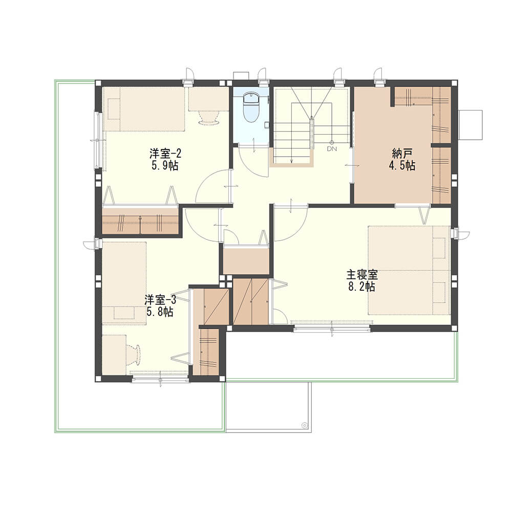 【40.6坪】二世帯同居にもぴったりの2階建て
