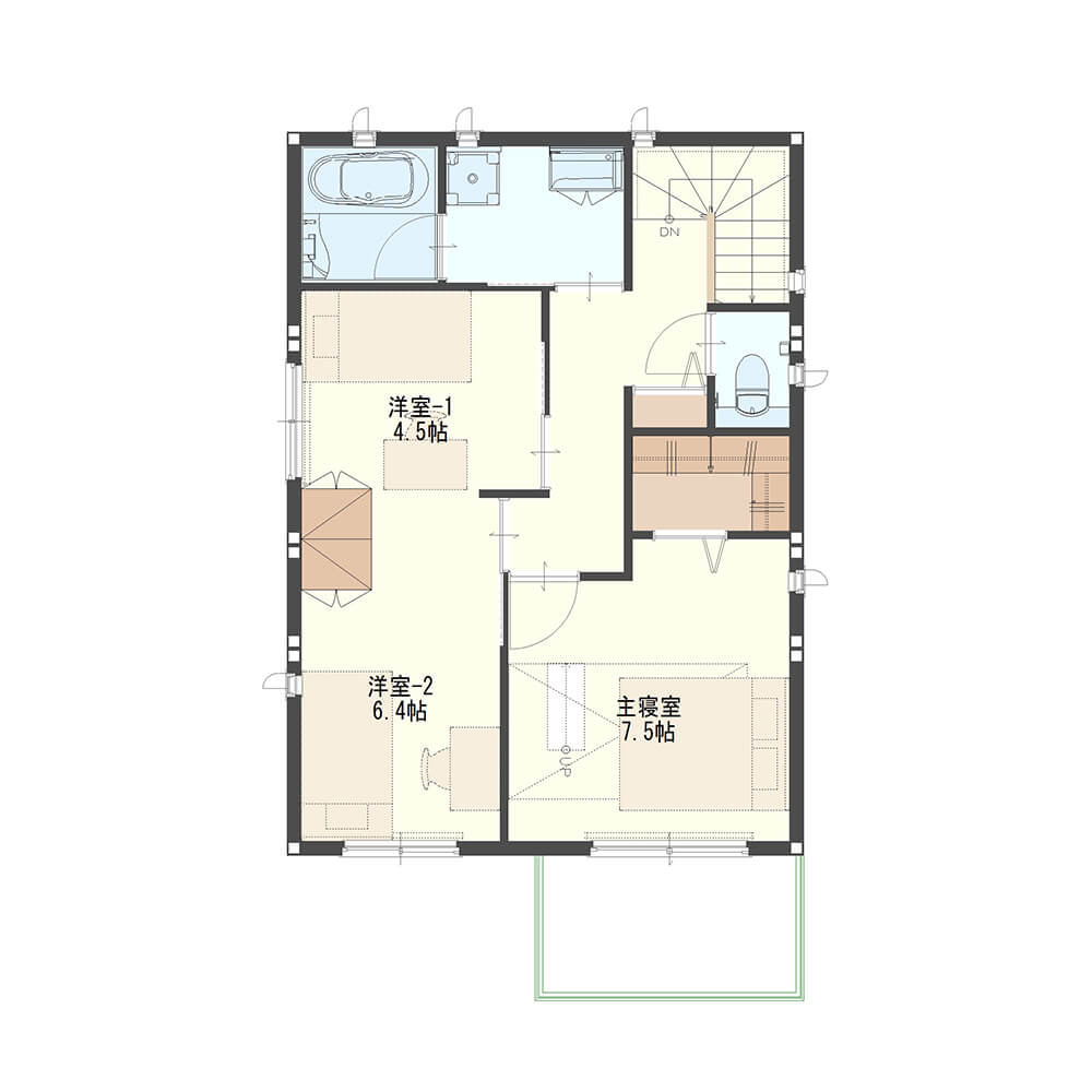 【32坪・3LDK・二階建て】動線と収納に工夫がある住まい②