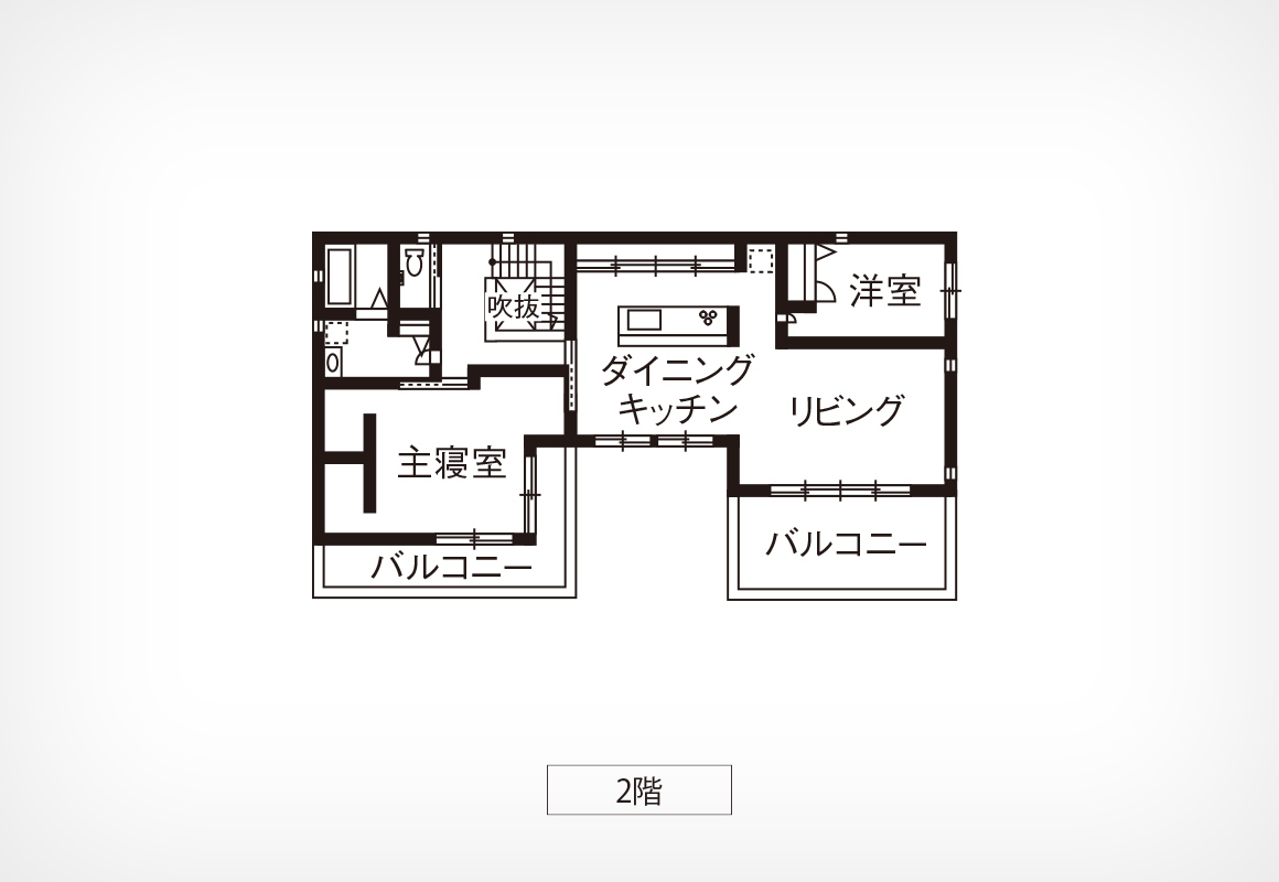 【61坪・2階建て二世帯住宅】利便と安全を考えたビルトインガレージのある住まい間取り図②