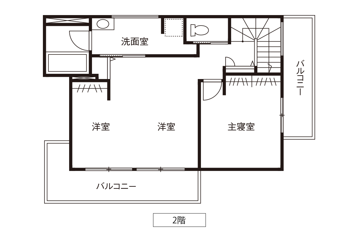 全館空調で一年中快適！ランドリールームとしても活躍する洗面脱衣室の間取り図②