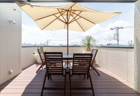 心地よい時間を過ごせるスカイテラス