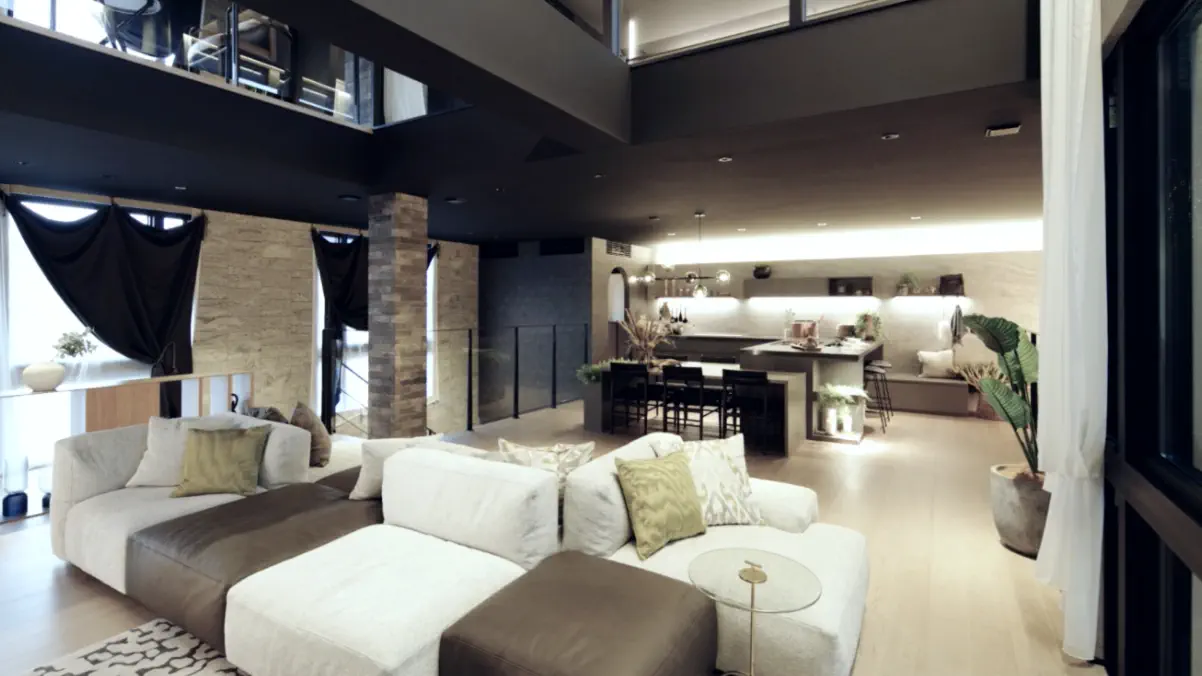 壁一面に広がる大開口