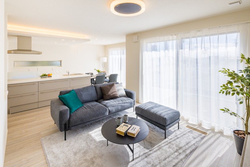 約20帖の広々とした開放的なリビング