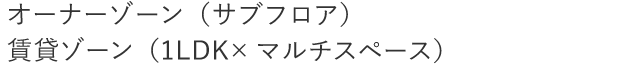 オーナーゾーン（エントランス） 賃貸ゾーン（1LDK＋マルチスペース）