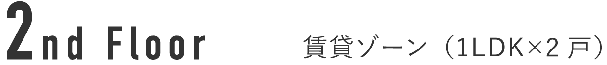 2nd Floor 賃貸ゾーン（1LDK×2戸）