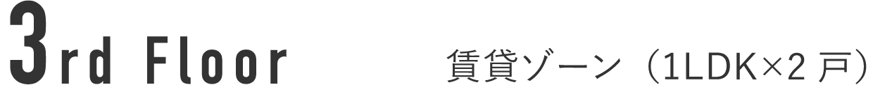 3rd Floor 賃貸ゾーン（1LDK×2戸）